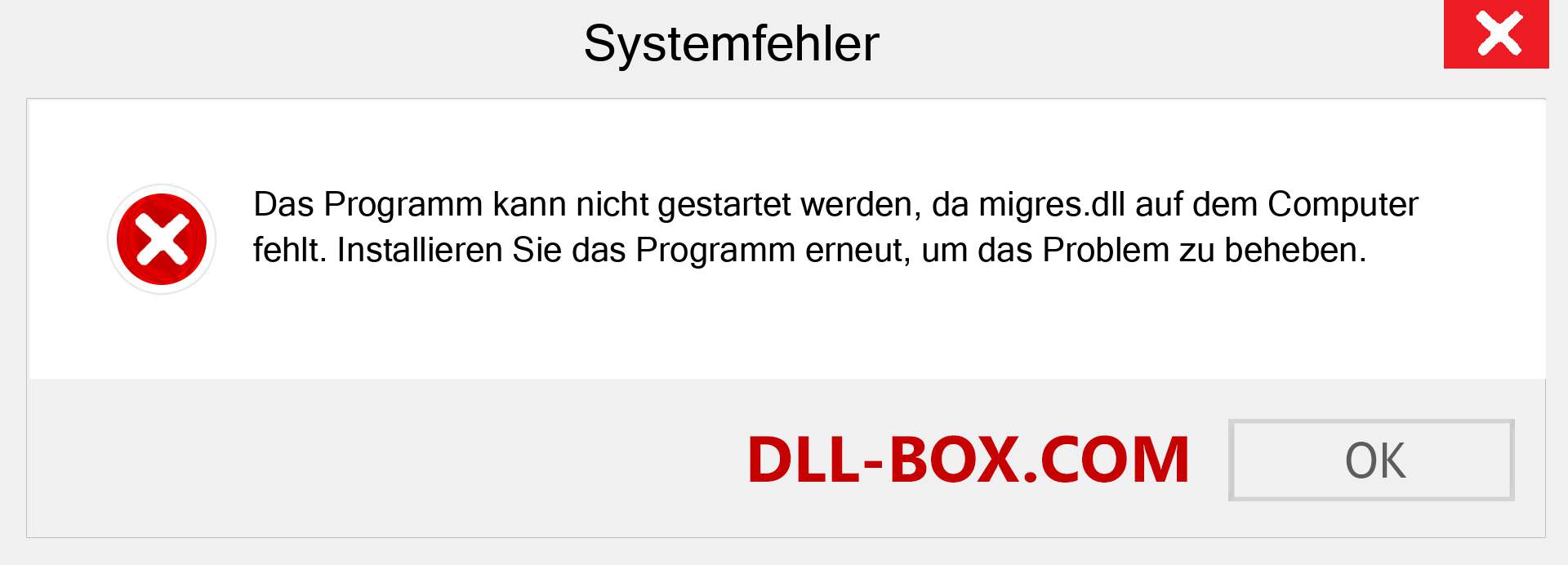 migres.dll-Datei fehlt?. Download für Windows 7, 8, 10 - Fix migres dll Missing Error unter Windows, Fotos, Bildern