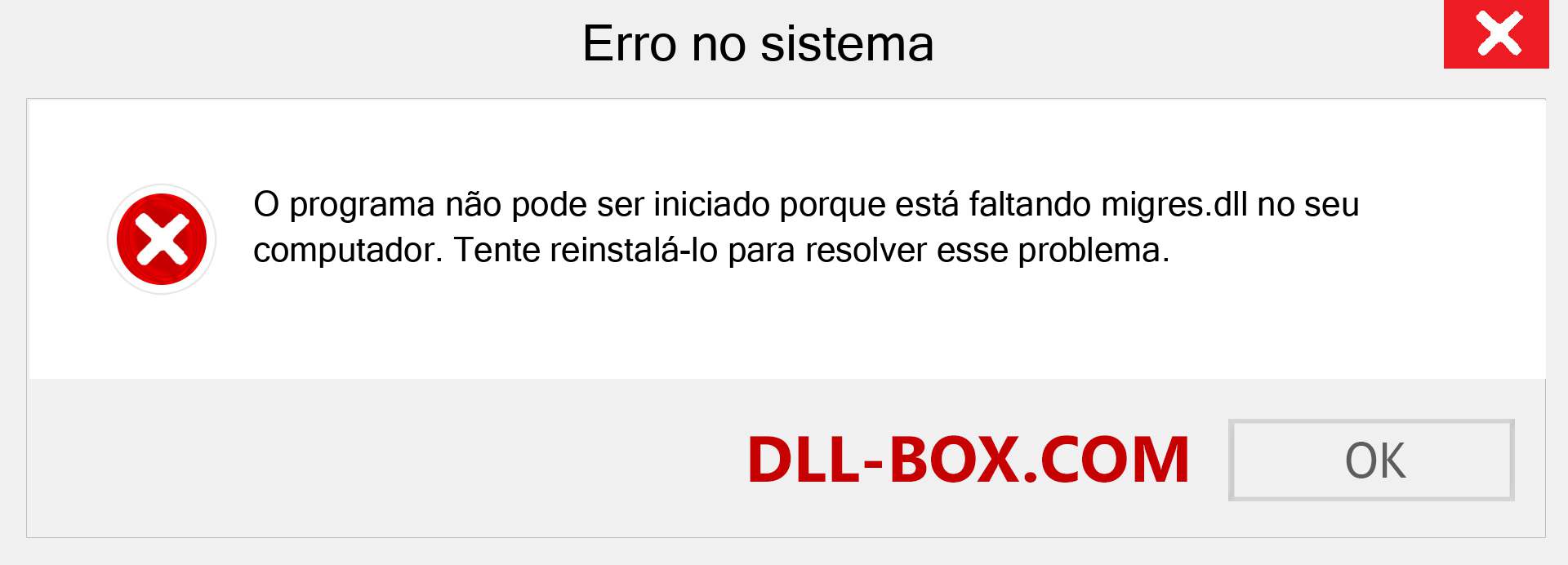 Arquivo migres.dll ausente ?. Download para Windows 7, 8, 10 - Correção de erro ausente migres dll no Windows, fotos, imagens